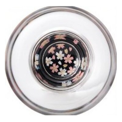 紀州漆器 ぬりもん de Verre 盃 蒔絵 黒 桜 1個