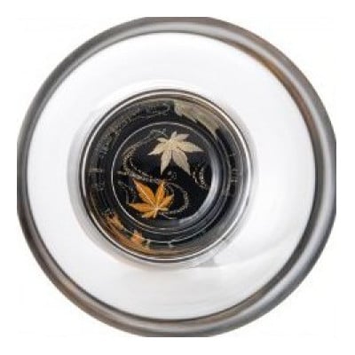 紀州漆器 ぬりもん de Verre 盃 蒔絵 黒 紅葉 1個