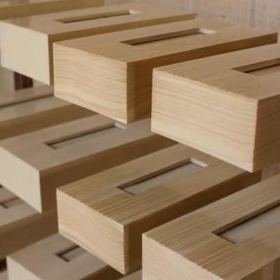 和歌山県海南市 木目塗り ティッシュBOX ブラックチェリー 2個組 一つ一つ刷毛で描いた木目柄