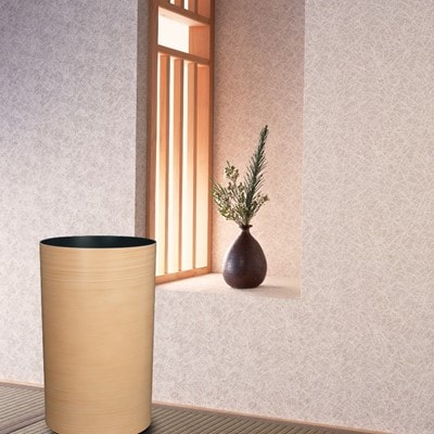 和歌山県海南市 木目塗り ダストBOX ひのき杢 ナチュラル M 6.8L 2個組 おしゃれなゴミ箱