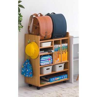 ランドセルラック 2人用 キャスター付き ナチュラル avd101102201