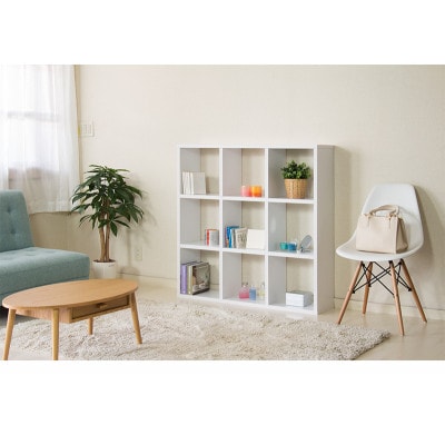 正方形 9マスラック スクエア ホワイト aku100625201