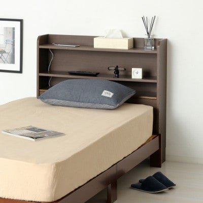 シングルベッド用 後付けヘッドボード ブラウン AKU104405402