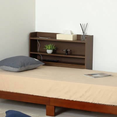 シングルベッド用 後付けヘッドボード ブラウン AKU104405402