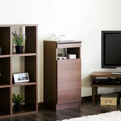 Golden FAX台 扉1枚タイプ ウォールナット aku100625491