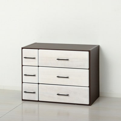 天然木自在チェスト6D ホワイト AKU104405801