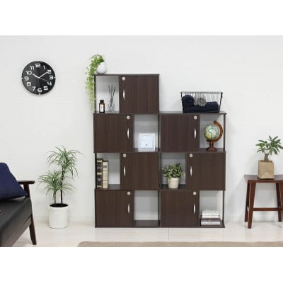 ラック 鍵付き 4段 ブラウン AKU101338402