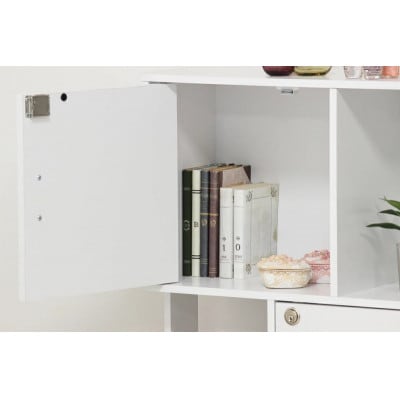 ラック 鍵付き 4段 ブラウン AKU101338402