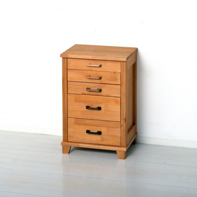 国産 天然木5段チェスト ライトブラウン AKU104413501