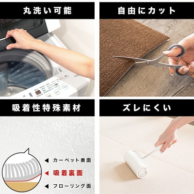 PU吸着タイルカーペット(45×45)12枚入り グレー byt101386801