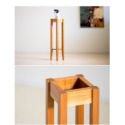 升型天板トール花台 ナチュラル 消毒液スタンドにも aku101239601