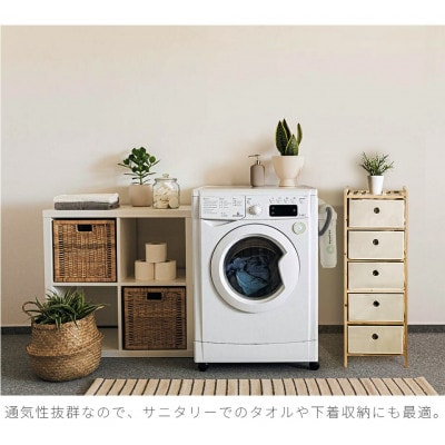 天然木 木製ファブリックチェスト 幅32 不織布の引き出し5段 BYT1044469