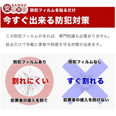 防犯フィルムガラスシート 10枚セット 侵入抑止(40cm×30cm) BYT100855