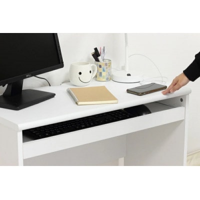 フットリラクゼーションデスク ホワイト フットレスト付き AKU101338501