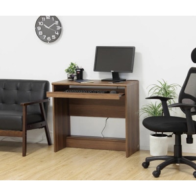 フットリラクゼーションデスク ウォールナット フットレスト付き AKU101338502