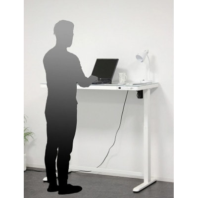 電動昇降デスク メモリー機能付 白 幅120×奥行60×高さ72～121cmAKU101338801