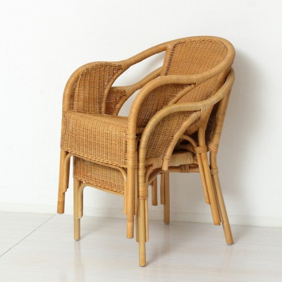 ラタン スタッキングチェア ナチュラル AKU104411202