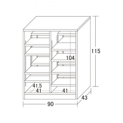 国産 ダブル棚板 本棚 W90 ブラウン AKU102209601