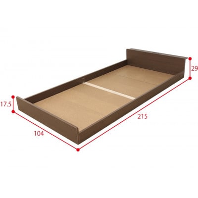 フロアベッド コンセント付き 長さ215×幅104×高さ29cm AKU1021093