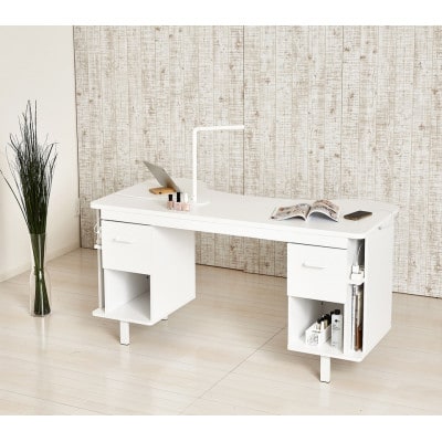 �l�C���f�X�N W1400mm �Ζʎ� �z���C�g �^�b�v���[ AKU1020983