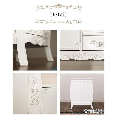 コモ アンティーク調 木製FAX台 ホワイト 完成品 sb92172