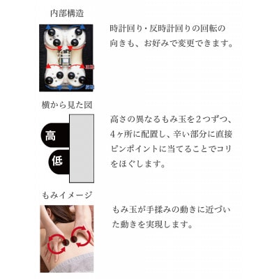 マッサージ器 セシル もみ玉式 コンパクト 健康器具 ブラック 58302