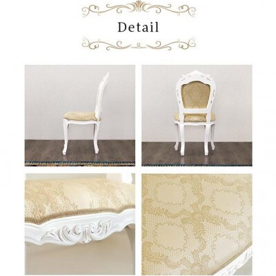 フランシスカ アンティーク調 肘付き木製チェア ホワイト sb92175