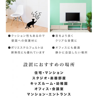 45度カット 吸音パネル 80×60 10枚 BYT101004802