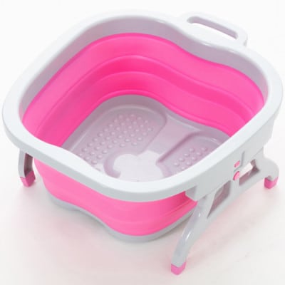 折りたたみ足湯バケツ ピンク AKU100453801