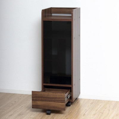 キャスター付きゲーム機ラック 幅32 ブラウン AKU104476301