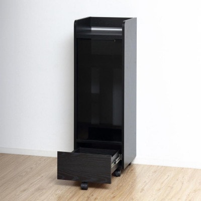 キャスター付きゲーム機ラック 幅32 ブラック AKU104476302