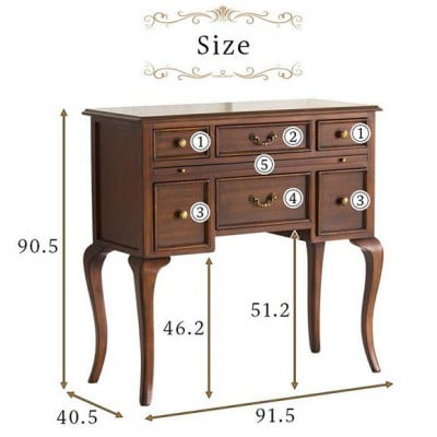 ウェール アンティーク調 天然木猫脚コンソールチェスト AKU1001430