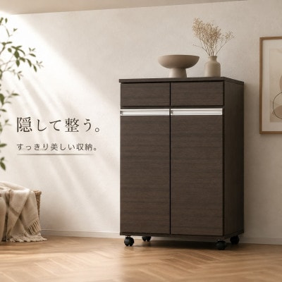 【2分別】幅55cm ダイニングダストボックス ブラウン SB23705