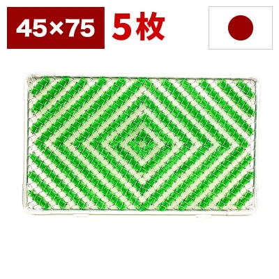 玄関マット 靴裏の泥・雪落とし 45×75cm 5枚セット グリーン BOK100530402