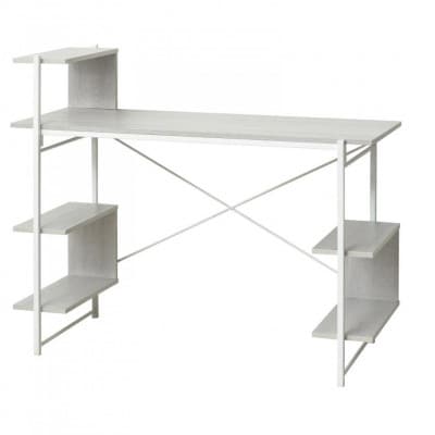 らくらく組立 棚付デスク W120cm ホワイト AKU104477501