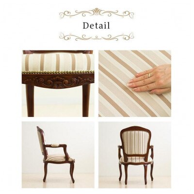 マルシェ 天然木アンティークヨーロピアン調 肘付き猫脚チェア AKU1003489