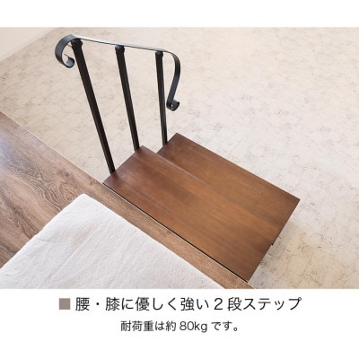 手すり付き 2段 玄関台 アイアンステップ AVD1021033