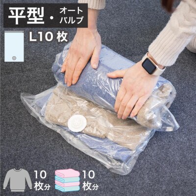 【5パック10枚入り】2Wayバルブ衣類圧縮パックL 約横42×縦79cm ACT1021008