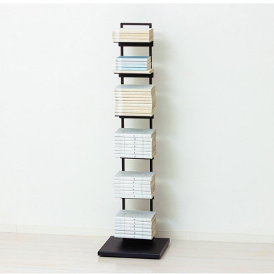 ブックタワーシェルフ(ブラック)収納 本棚　AKU105645502