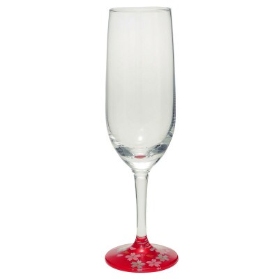 ぬりもん de Verre トールシャンパン 蒔絵 桜 赤