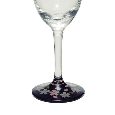 ぬりもん de Verre トールシャンパン 蒔絵 桜 黒