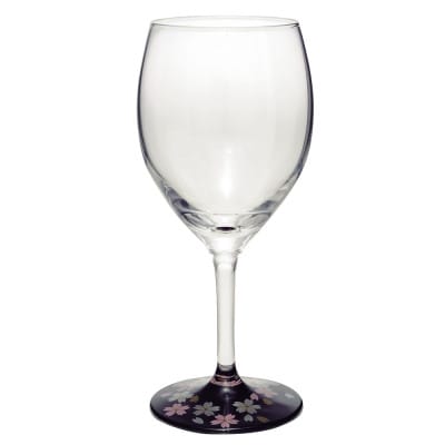 ぬりもん de Verre ワイングラス 蒔絵 桜 黒