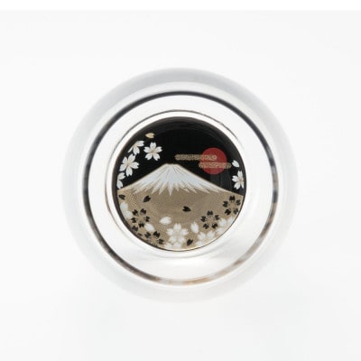 ぬりもん de Verre ダルマグラス 蒔絵 富士山 黒