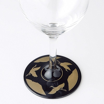 ぬりもん de Verre ワイングラス 蒔絵 万葉鶴 ペア