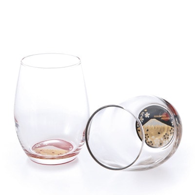 ぬりもん de verre だるまグラス 蒔絵 富士山 ペア