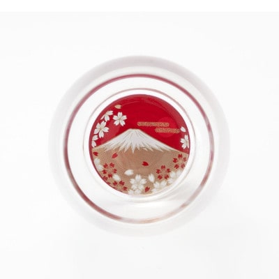 ぬりもん de verre だるまグラス 蒔絵 富士山 ペア
