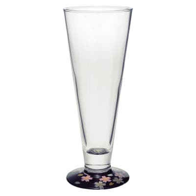 ぬりもん de Verre ピルスナー 蒔絵 桜 黒