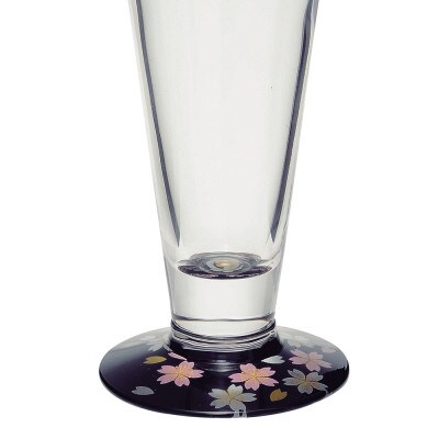 ぬりもん de Verre ピルスナー 蒔絵 桜 黒