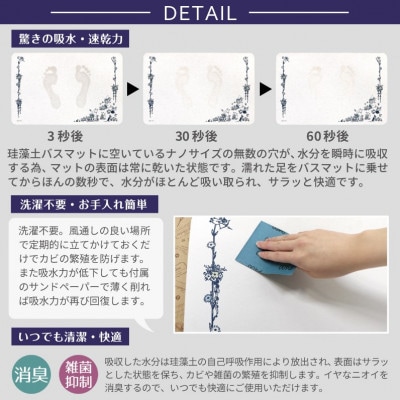 アスベスト検査済 ムーミン 珪藻土バスマット 約39×60cm 【花畑】