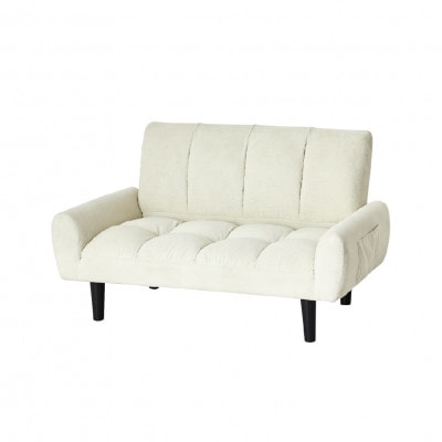 2Pコーデュロイソファー　ミルキーホワイト